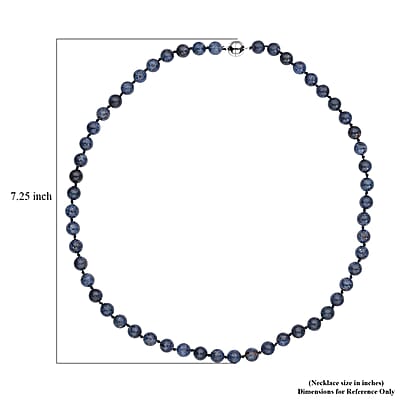 Natural Blue Spinel Beaded Necklace 20 Inches in Rhodium Over Sterling Silver 255.00 ctw