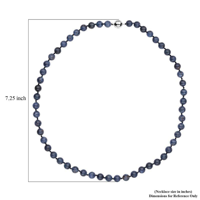 Natural Blue Spinel Beaded Necklace 20 Inches in Rhodium Over Sterling Silver 255.00 ctw