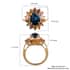 Blue Star Sapphire (DF) and Multi-Tourmaline Floral Ring in Vermeil Yellow Gold Over Sterling Silver (Size 7.0) 7.65 ctw image number 5