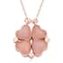 Galilea Rose Quartz Four-leaf Clover Necklace 20-22 Inches in Silvertone 35.00 ctw image number 0