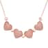 Galilea Rose Quartz Four-leaf Clover Necklace 20-22 Inches in Silvertone 35.00 ctw image number 5