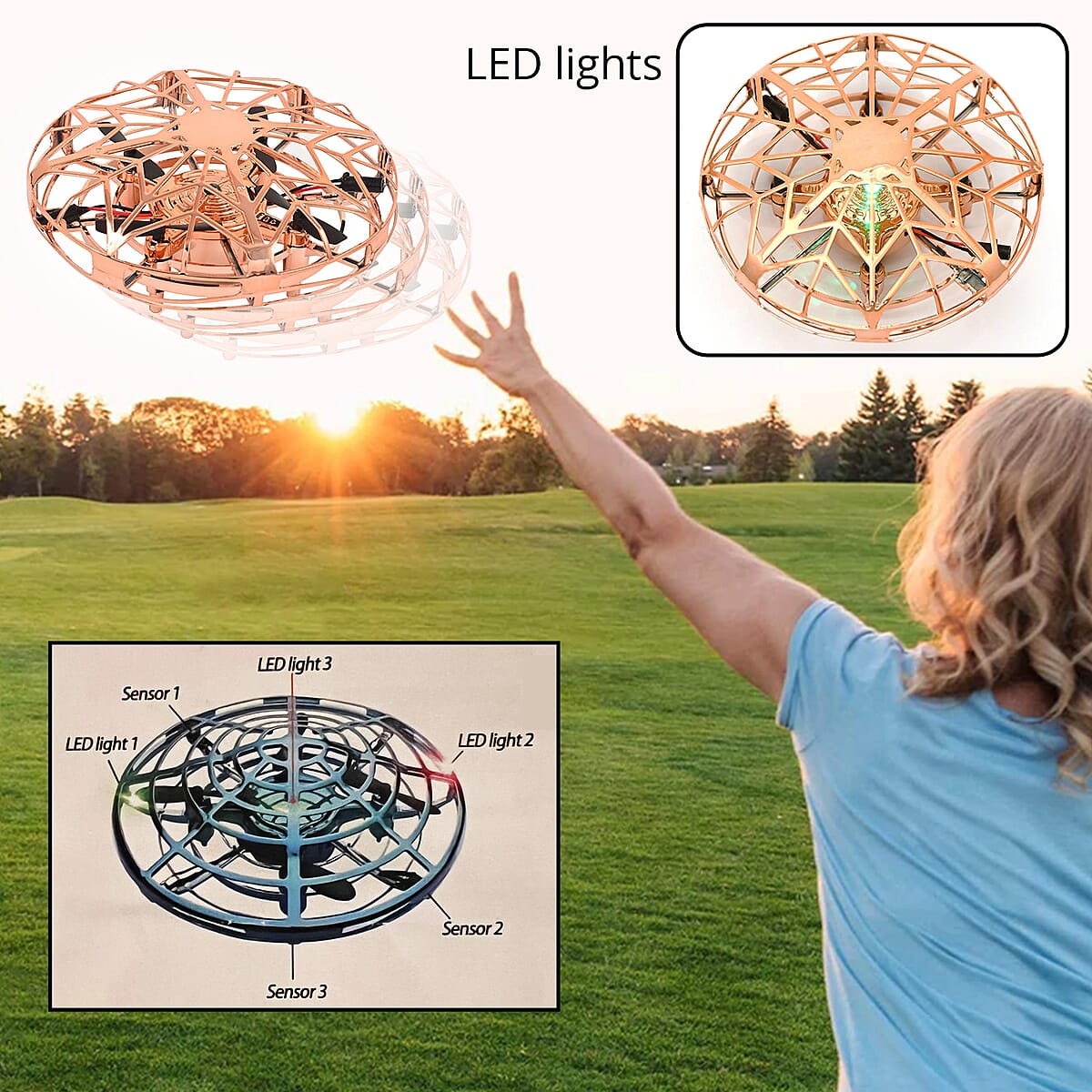 UFO Hover Drone -Golden Metallic Star image number 1