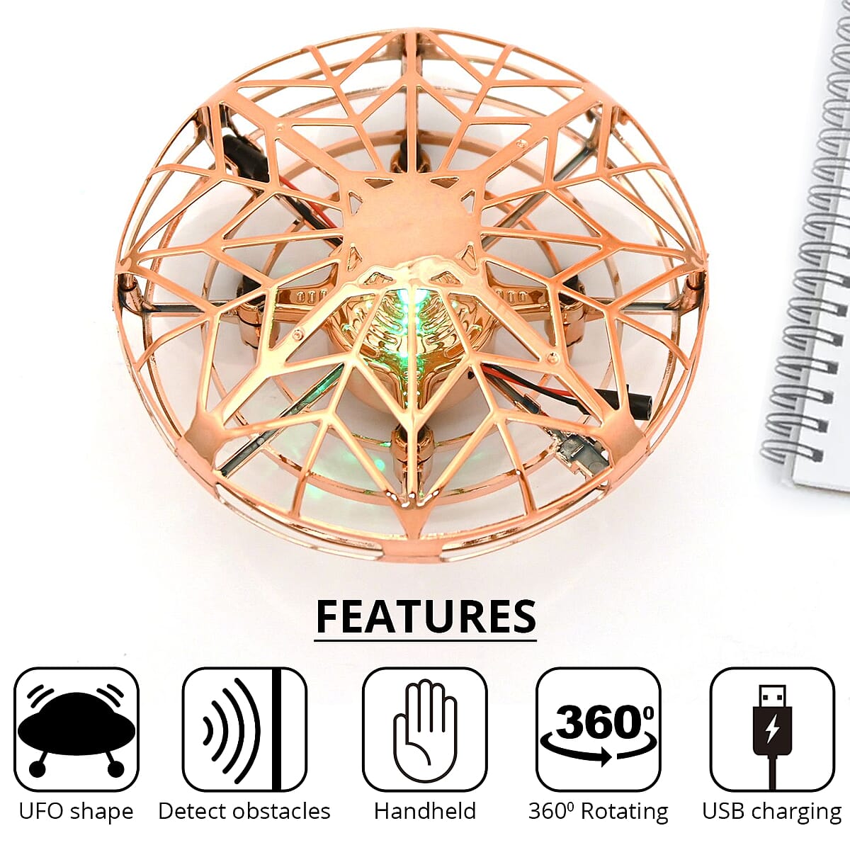 UFO Hover Drone -Golden Metallic Star image number 2