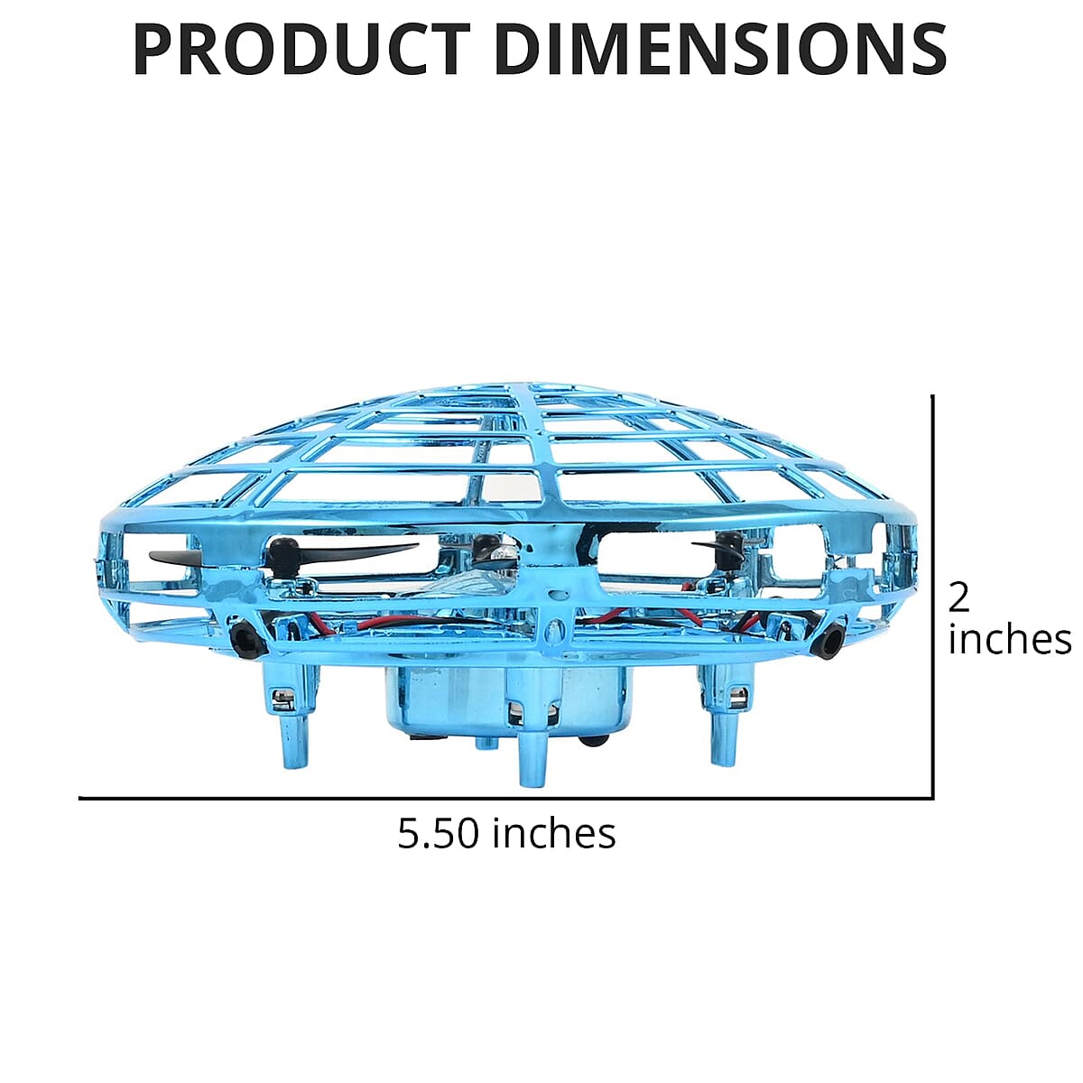 UFO Hover Drone -Light Blue Metallic Round image number 4