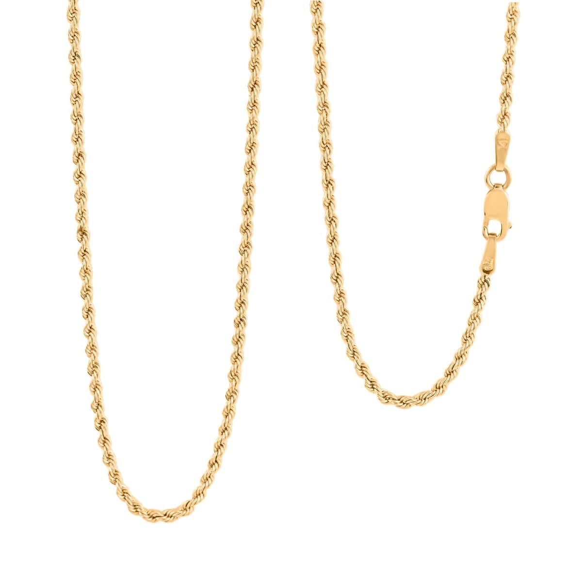 14K Yellow Gold Twisted Rope Chain Necklace For Men and Women 18 Inches image number 0