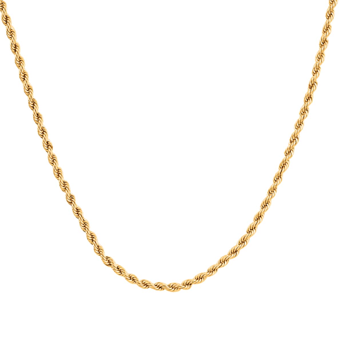 14K Yellow Gold Twisted Rope Chain Necklace For Men and Women 18 Inches image number 3
