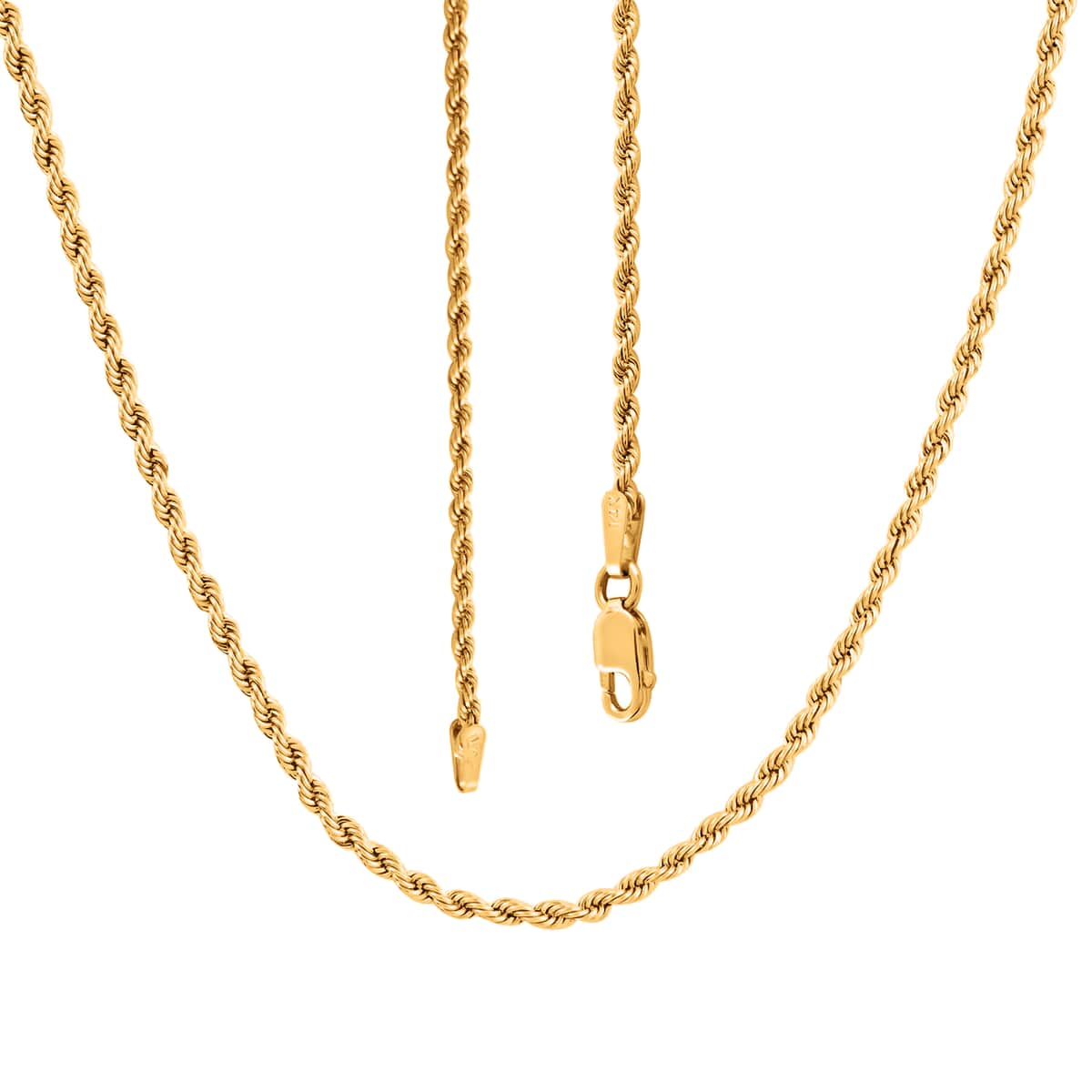 14K Yellow Gold Twisted Rope Chain Necklace For Men and Women 18 Inches image number 4