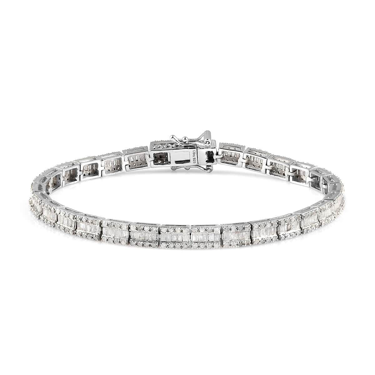Diamond Tennis Bracelet in Platinum Over Sterling Silver (7.25 In) 12.25 Grams 3.00 ctw image number 0