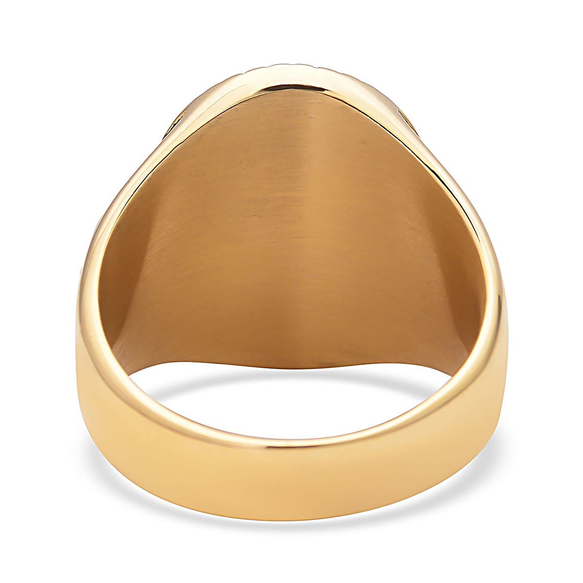 Green Aventurine Ring in Black Oxidized and ION Plated YG Stainless Steel (Size 9.0) 10.00 ctw image number 4