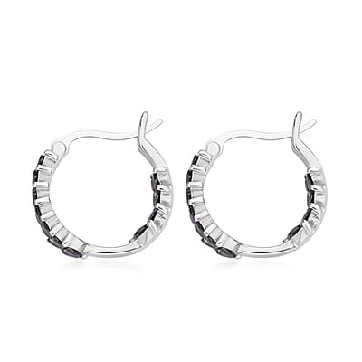 Black Austrian Crystal Hoop Earrings in Stainless Steel | Tarnish-Free, Waterproof, Sweat Proof Jewelry