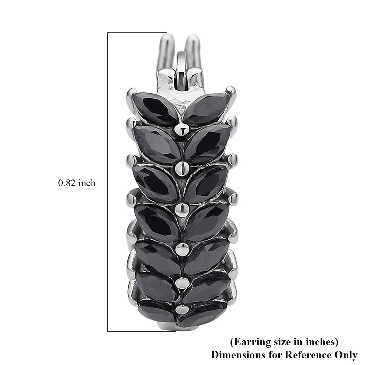 Black Austrian Crystal Hoop Earrings in Stainless Steel | Tarnish-Free, Waterproof, Sweat Proof Jewelry