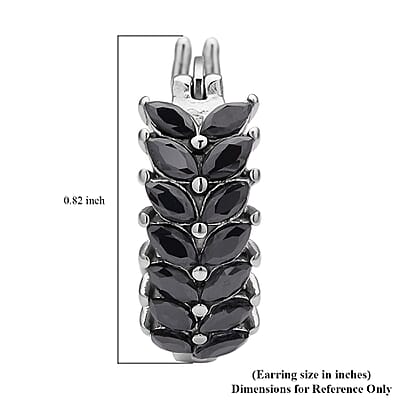 Black Austrian Crystal Hoop Earrings in Stainless Steel | Tarnish-Free, Waterproof, Sweat Proof Jewelry