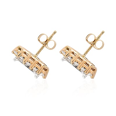 NY Closeout 10K Yellow Gold G-H I1-I2 Diamond Stud Earrings 2.00 ctw