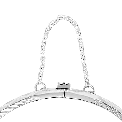 Sterling Silver 7mm Snap Clasp Bangle Bracelet (7.25 In) 9.20 Grams