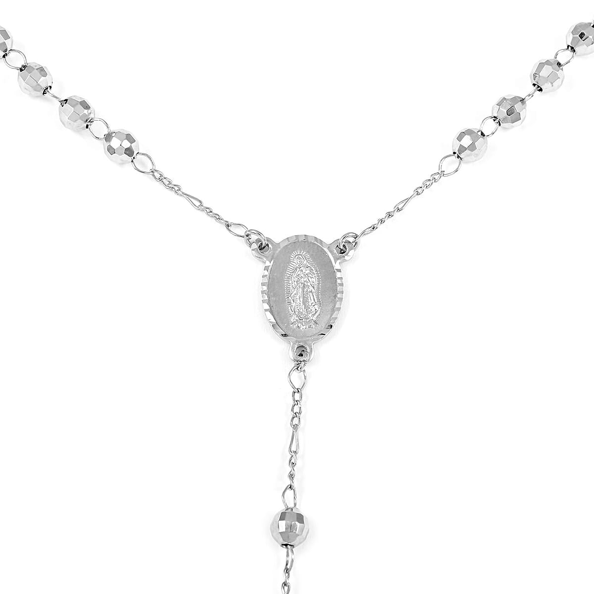 Cross Lariat Necklace 26 Inches in Silvertone image number 4