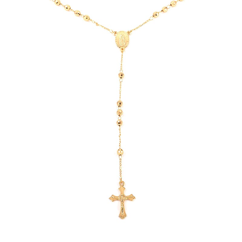 Cross Lariat Necklace 28 Inches in Goldtone