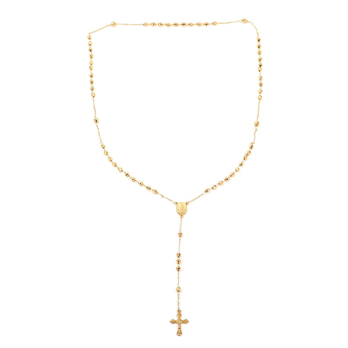 Cross Lariat Necklace 28 Inches in Goldtone image number 2