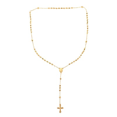 Cross Lariat Necklace 28 Inches in Goldtone