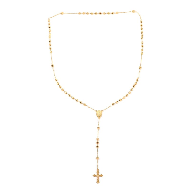 Cross Lariat Necklace 28 Inches in Goldtone