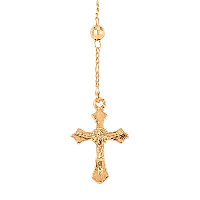 Cross Lariat Necklace 28 Inches in Goldtone