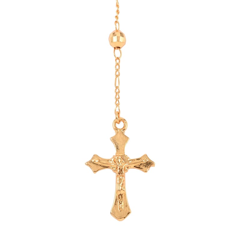 Cross Lariat Necklace 28 Inches in Goldtone