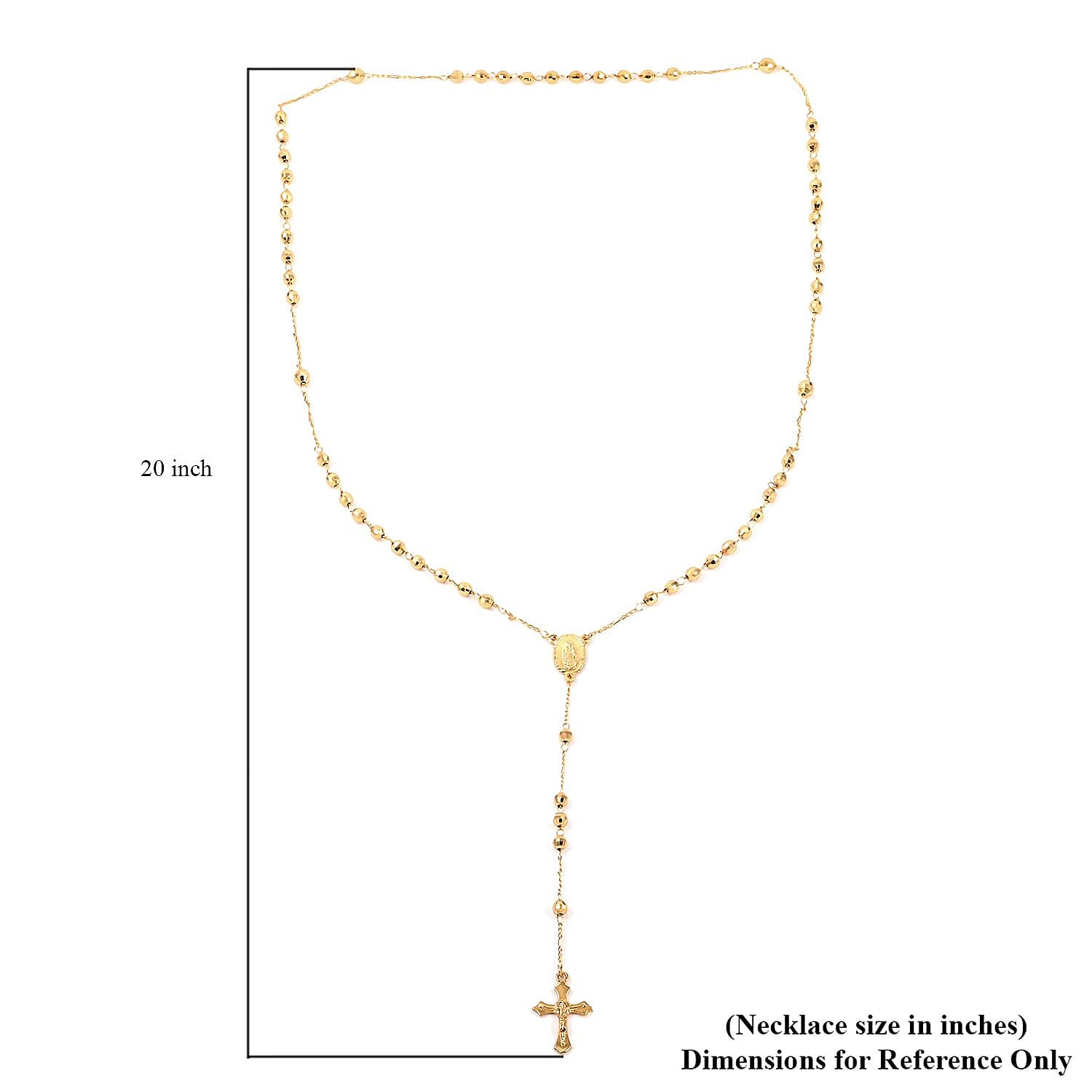 Cross Lariat Necklace 28 Inches in Goldtone