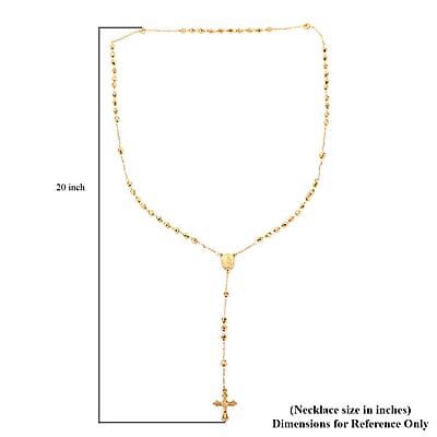 Cross Lariat Necklace 28 Inches in Goldtone
