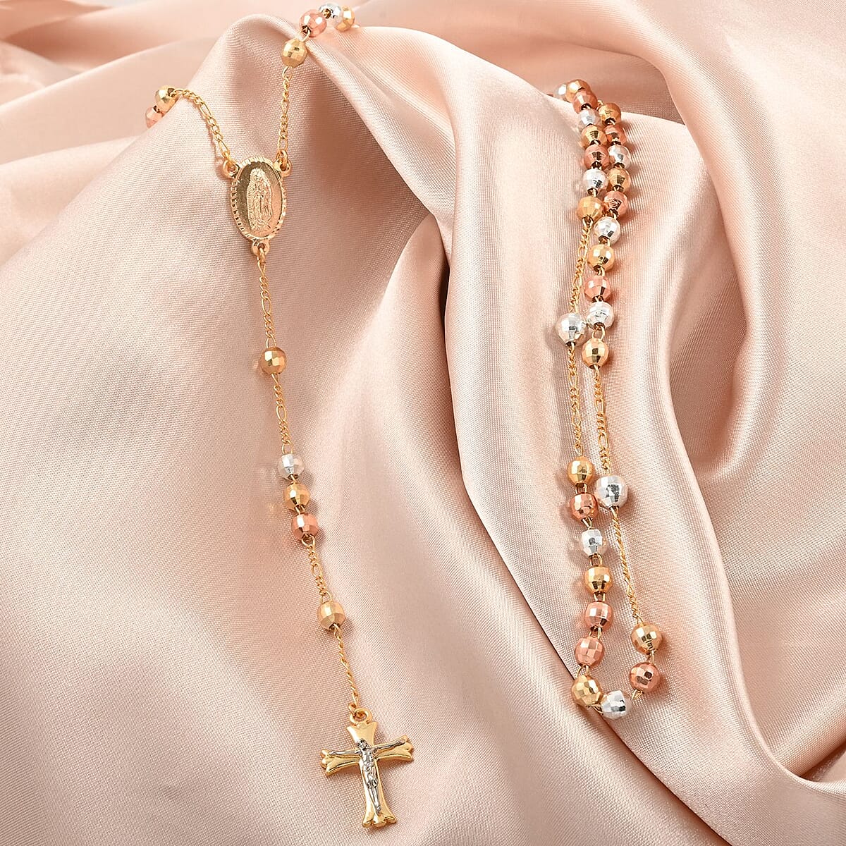 Cross Lariat Necklace 22 Inches in Dualtone image number 1