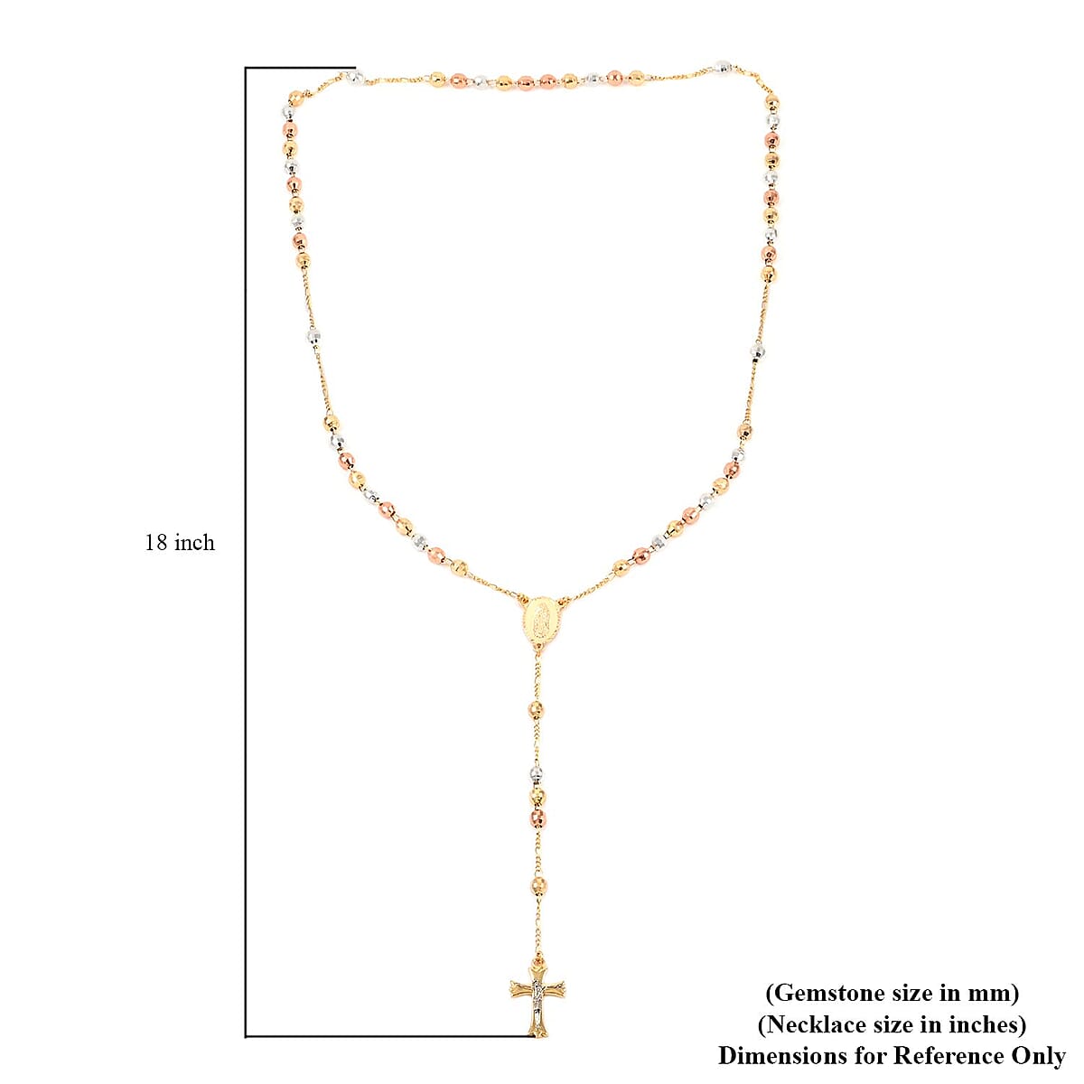 Cross Lariat Necklace 22 Inches in Dualtone image number 5
