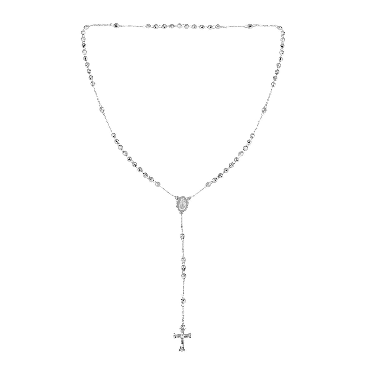 Cross Lariat Necklace 24 Inches in Silvertone image number 3