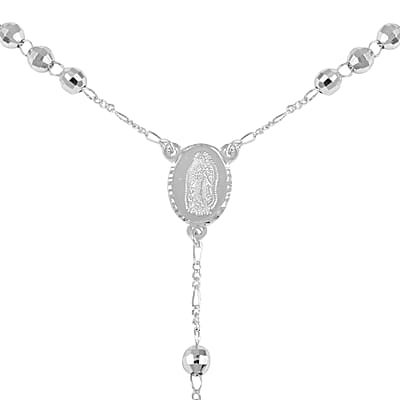 Cross Lariat Necklace 24 Inches in Silvertone