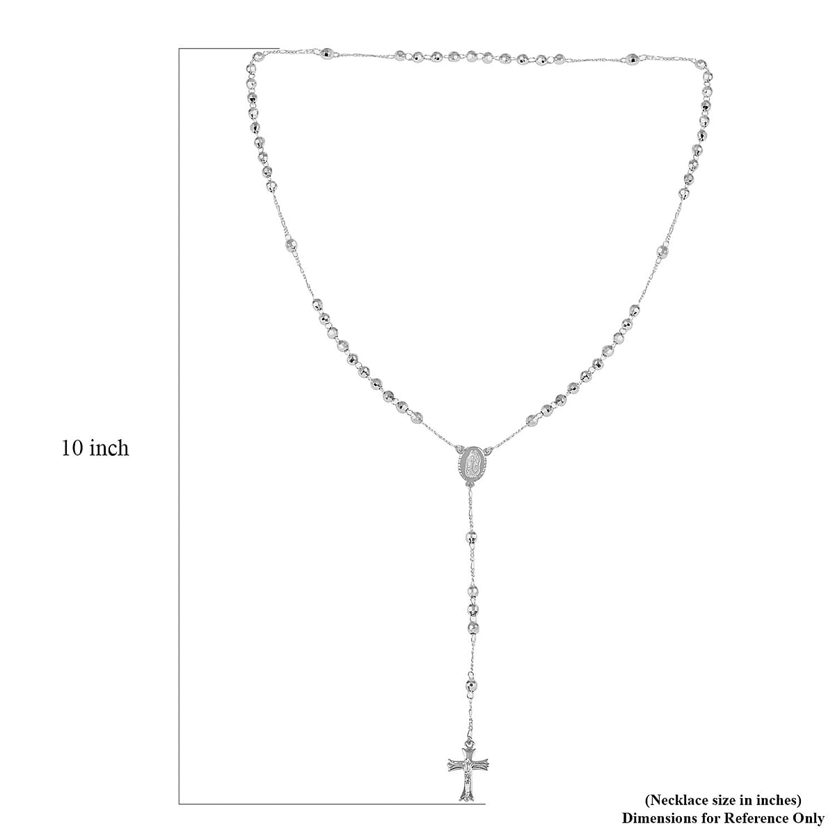 Cross Lariat Necklace 24 Inches in Silvertone image number 6