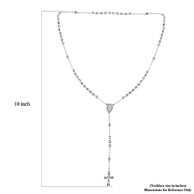 Cross Lariat Necklace 24 Inches in Silvertone
