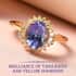 Tanzanite, Natural Yellow Diamond Ring in Vermeil YG Over Sterling Silver, Sunburst Engagement Ring For Women 1.75 ctw (Size 5.0) image number 1