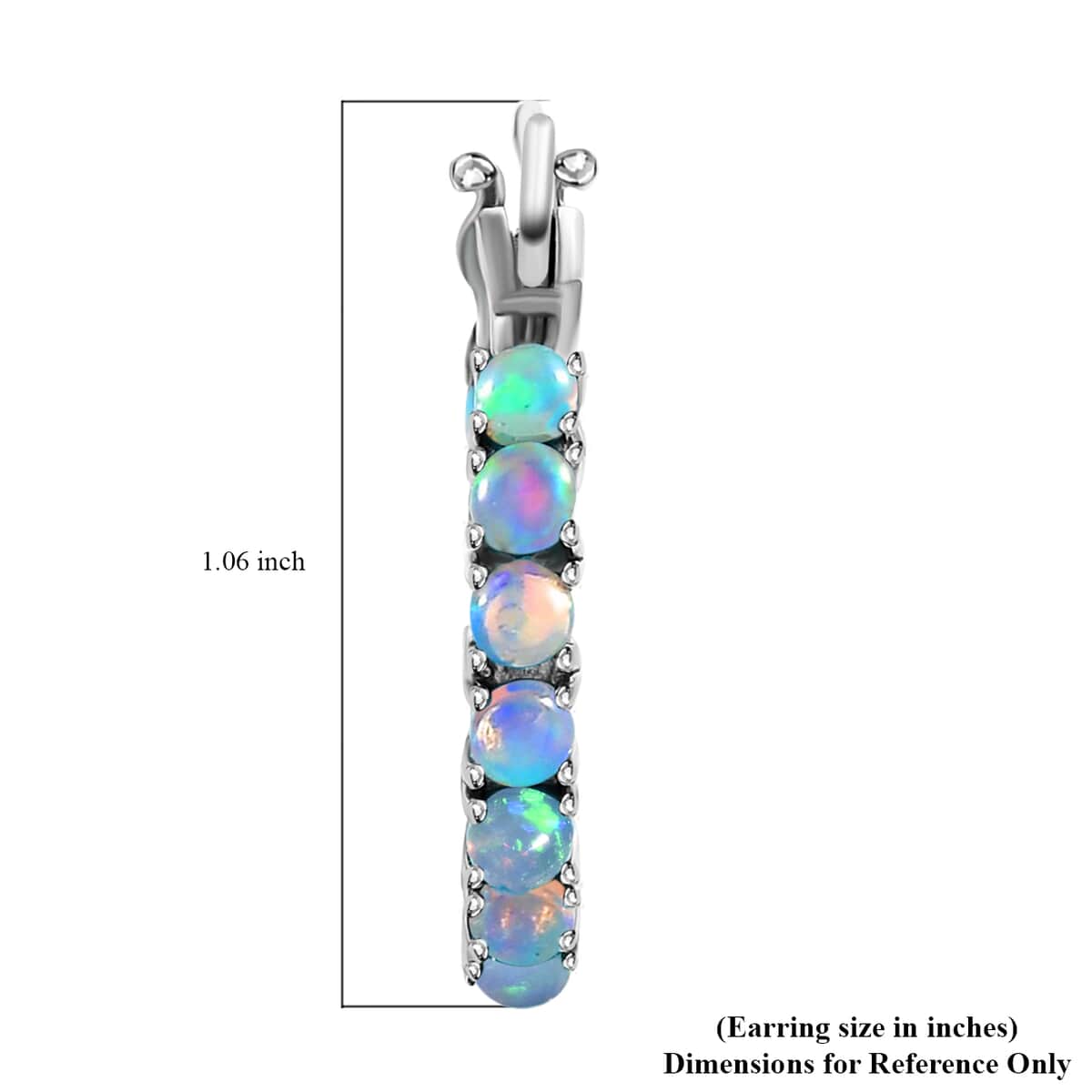 Premium Ethiopian Welo Opal Inside Out Hoop Earrings in Stainless Steel 1.65 ctw image number 4