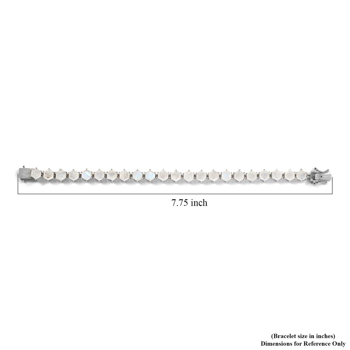 Premium Rainbow Moonstone Tennis Bracelet in Platinum Over Sterling Silver (7.25 In) 25.50 ctw image number 4