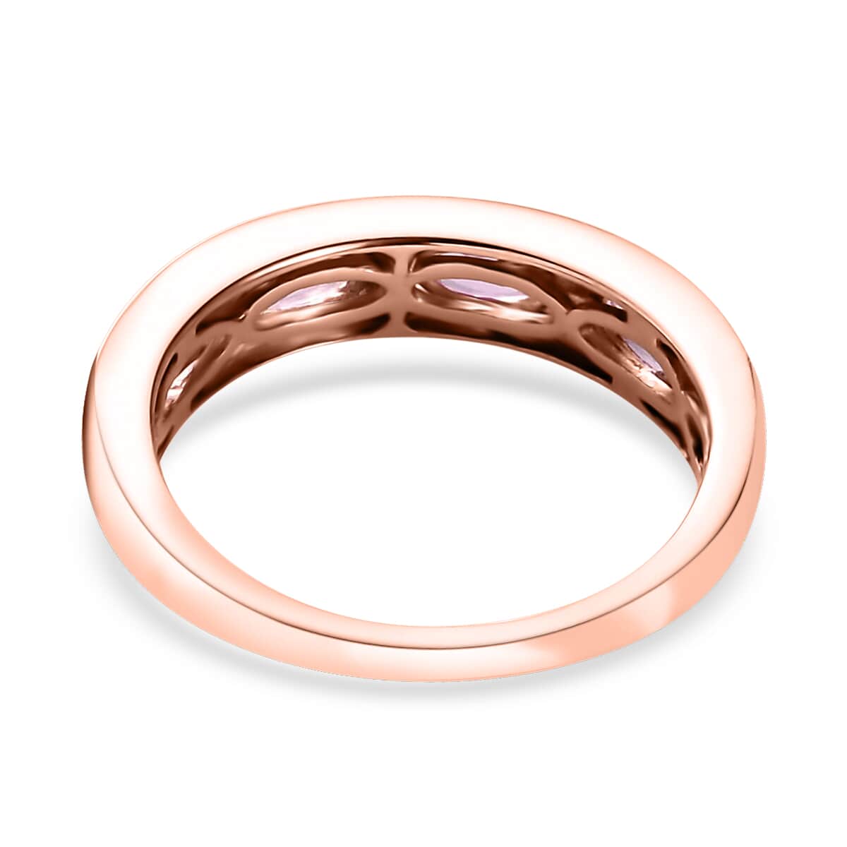 LUXORO 10K Rose Gold Premium Madagascar Pink Sapphire and Diamond Band Ring 2.80 Grams 1.25 ctw image number 4