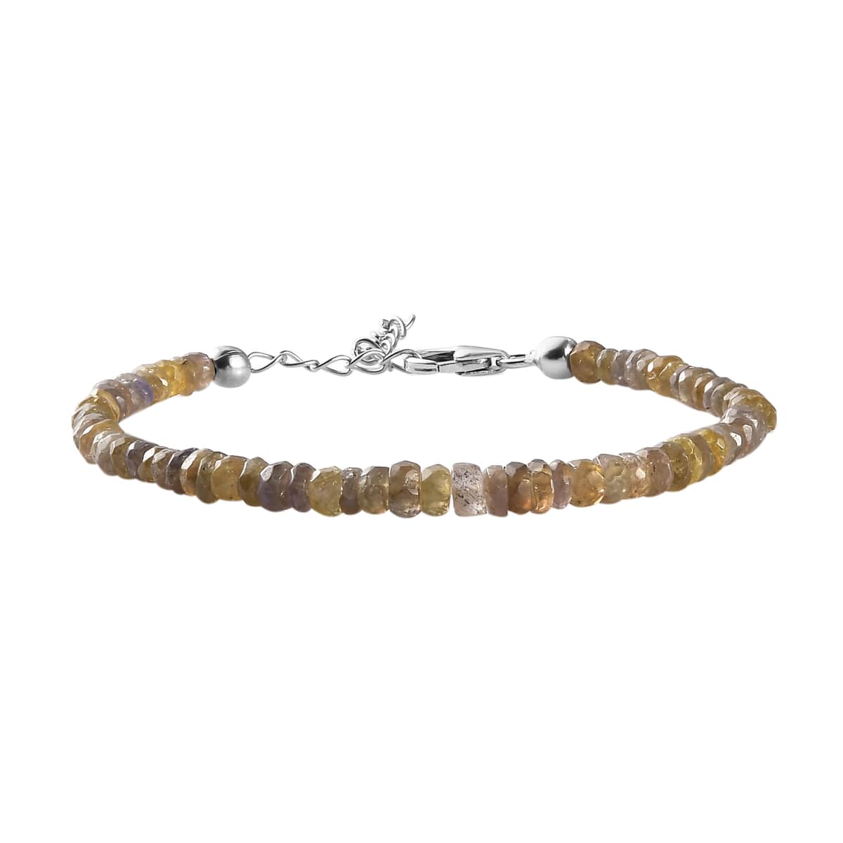 Golden Tanzanite Beaded Adjustable Bracelet in Rhodium Over Sterling Silver (6.50-8.00In) 24.40 ctw image number 0
