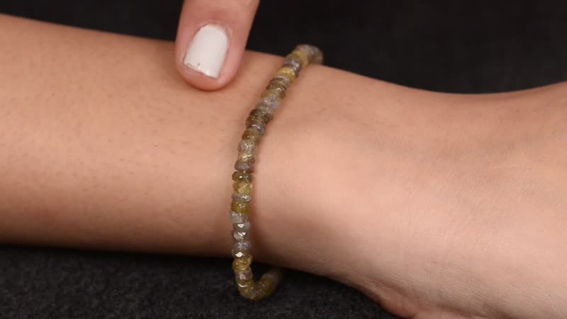 Golden Tanzanite Beaded Adjustable Bracelet in Rhodium Over Sterling Silver (6.50-8.00In) 24.40 ctw