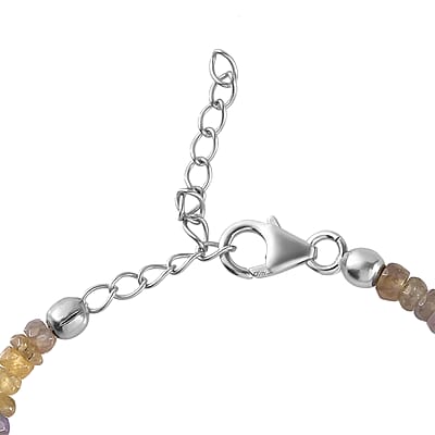 Golden Tanzanite Beaded Adjustable Bracelet in Rhodium Over Sterling Silver (6.50-8.00In) 24.40 ctw