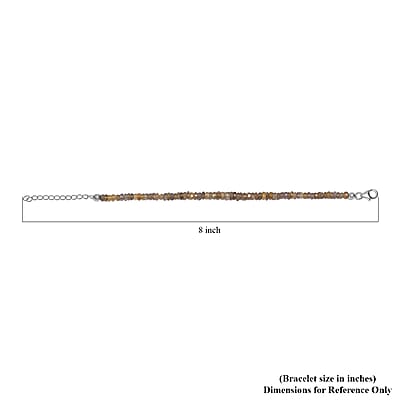 Golden Tanzanite Beaded Adjustable Bracelet in Rhodium Over Sterling Silver (6.50-8.00In) 24.40 ctw