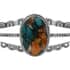 SANTA FE Style Spiny Turquoise Cuff Bracelet in Sterling Silver (6.50 In) 20.2 Grams 9.00 ctw image number 3