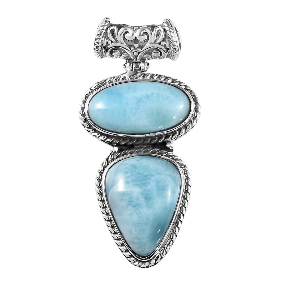 Artisan Crafted Larimar Fancy Pendant in Sterling Silver 13.25 ctw image number 0