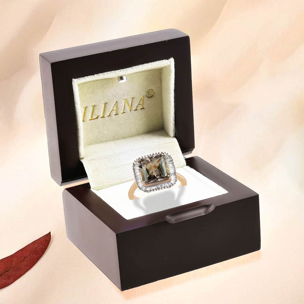 Iliana AAA Radiant Cut Turkizite Halo Ring, G-H SI Diamond Accent Ring, 18K Yellow Gold Ring, Turkizite Ring, Gold Gifts For Her 4.70 Grams 4.50 ctw image number 6