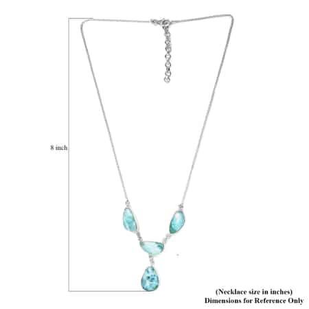 Artisan Crafted Larimar Necklace 18 Inches in Sterling Silver 29.00 ctw image number 5