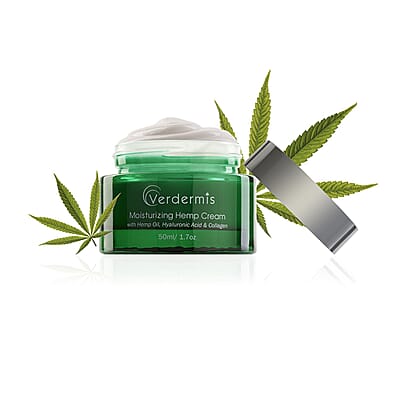Verdermis Moisturizing Hemp Cream 50ml/1.7oz (Made in USA), Anti Aging, Face Moisturizer, Skin Care