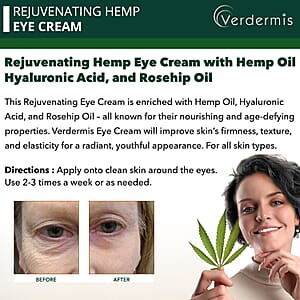 Verdermis Rejuvenating Hemp Eye Cream 50ml/1.7oz (Made in USA), Under Eye Cream