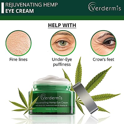 Verdermis Rejuvenating Hemp Eye Cream 50ml/1.7oz (Made in USA), Under Eye Cream