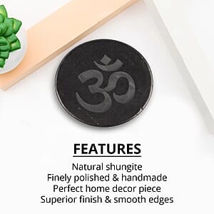 Shungite OM Round Tile 100mm (Approx 925 ctw)