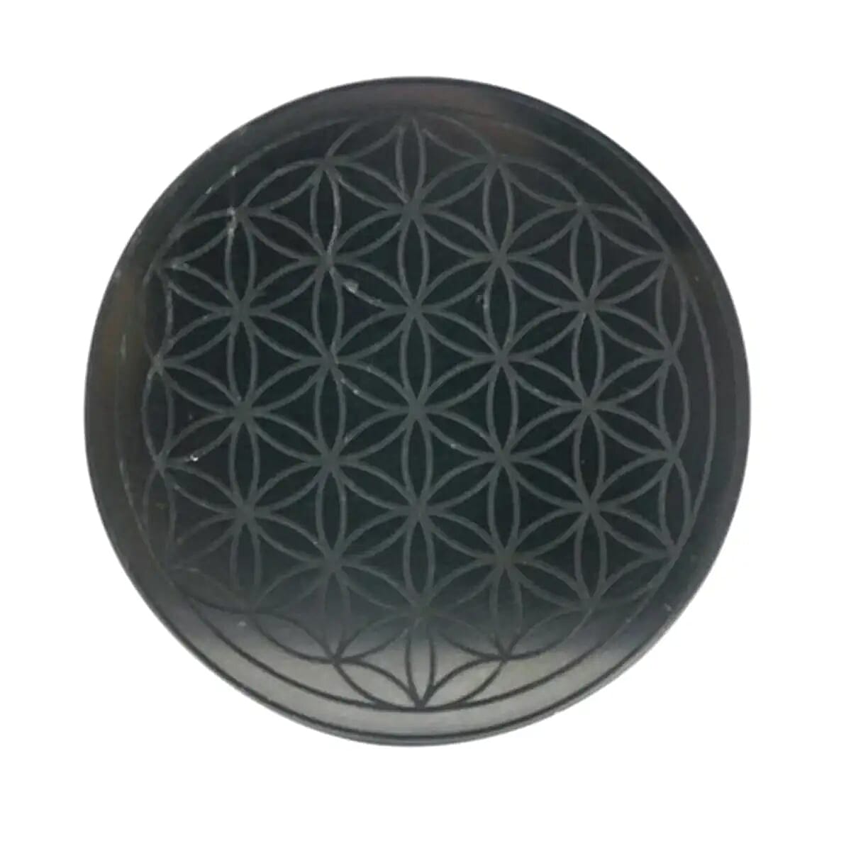 Shungite Flower of Life Round Tile 10cm Approx. 925ctw image number 0